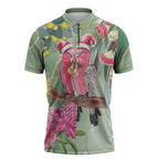 Australia Galah Birds Couple Christmas Zipper Polo Shirt Mint Glaze