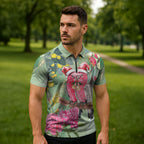 Australia Galah Birds Couple Christmas Zipper Polo Shirt Mint Glaze