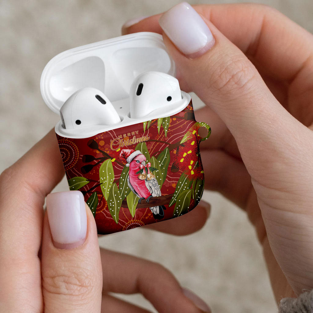Australia Christmas Indigenous AirPods Case Galah Bird on Eucalyptus