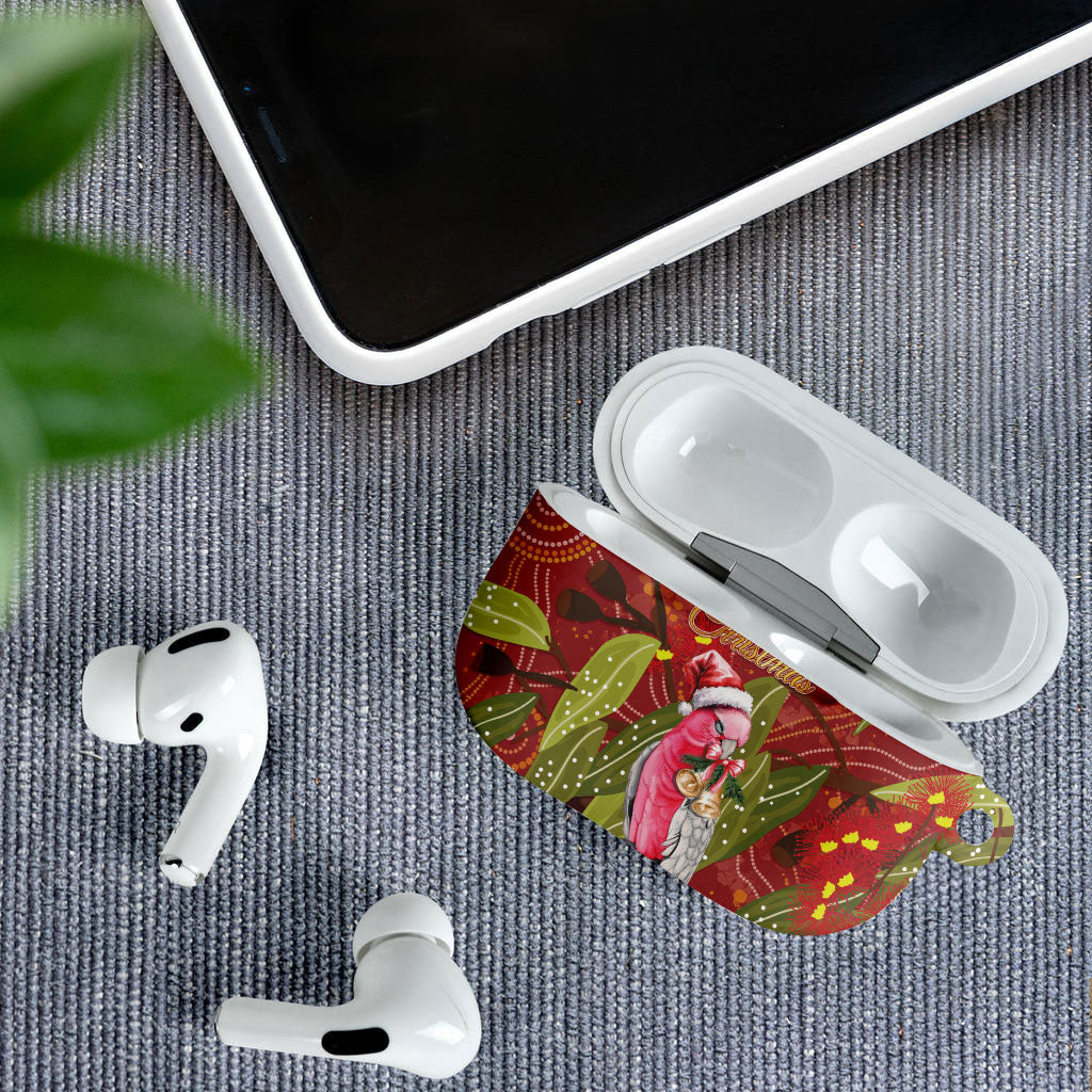 Australia Christmas Indigenous AirPods Case Galah Bird on Eucalyptus