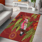 Australia Christmas Indigenous Area Rug Galah Bird on Eucalyptus