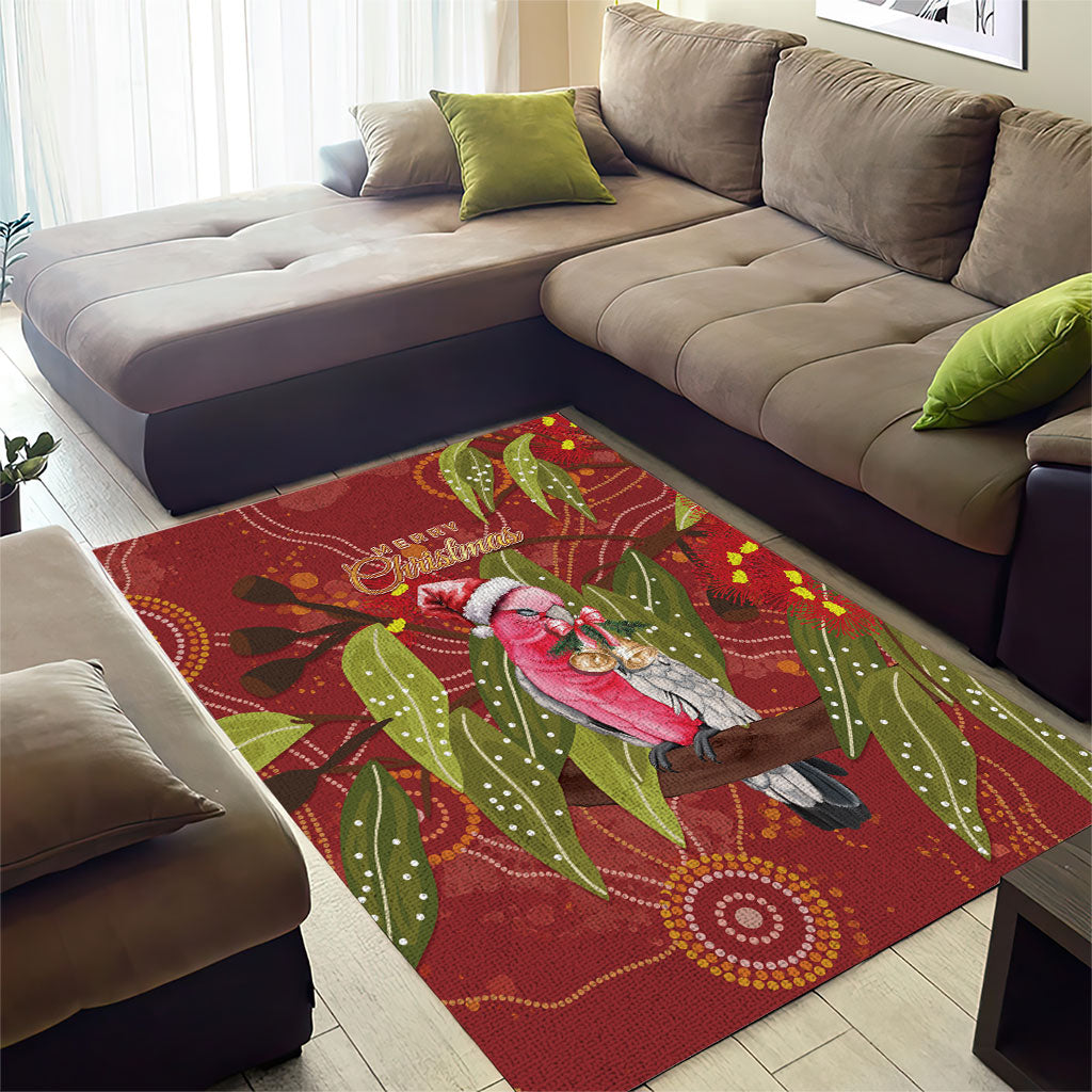 Australia Christmas Indigenous Area Rug Galah Bird on Eucalyptus