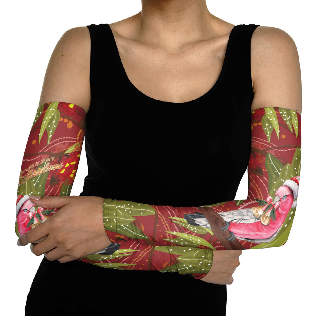 Australia Christmas Indigenous Arm Sleeves Galah Bird on Eucalyptus