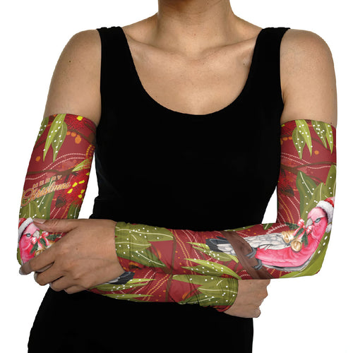 Australia Christmas Indigenous Arm Sleeves Galah Bird on Eucalyptus