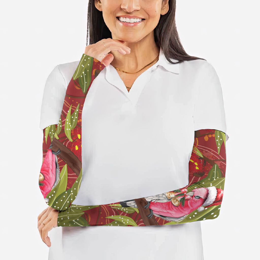 Australia Christmas Indigenous Arm Sleeves Galah Bird on Eucalyptus