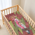 Australia Christmas Indigenous Baby Bed Cover Galah Bird on Eucalyptus