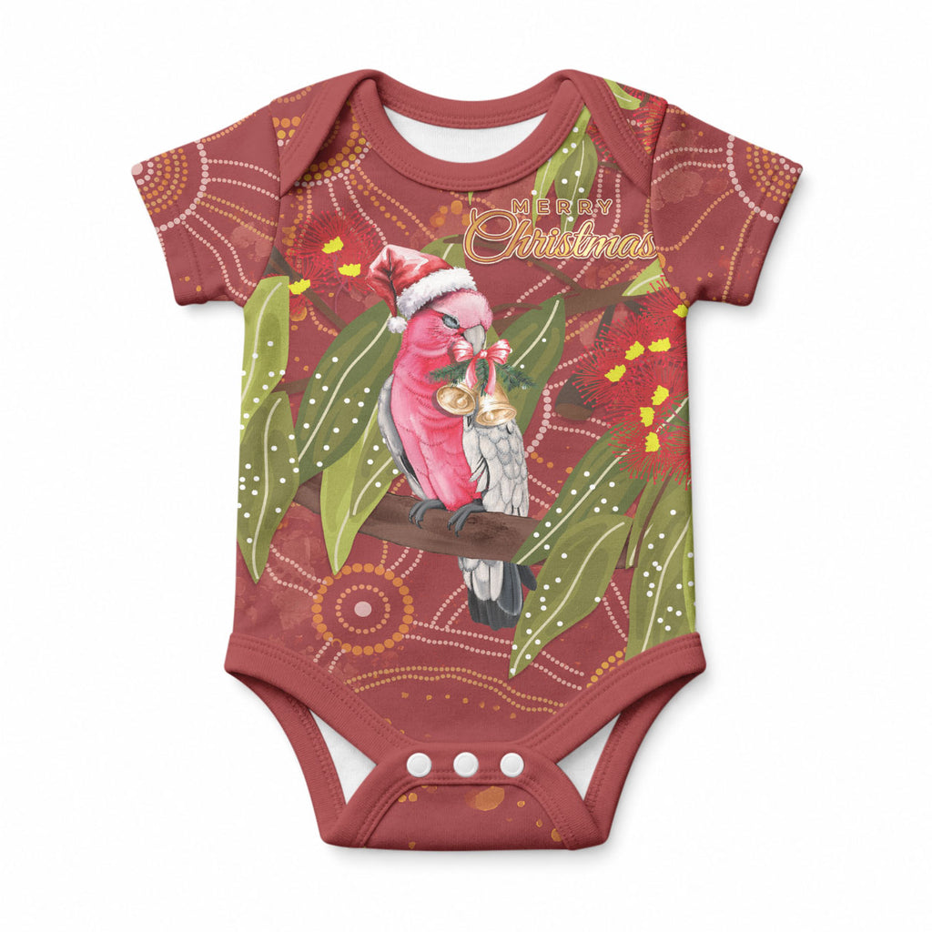Australia Christmas Indigenous Baby Onesie Galah Bird on Eucalyptus