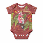 Australia Christmas Indigenous Baby Onesie Galah Bird on Eucalyptus