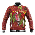 Australia Christmas Indigenous Baseball Jacket Galah Bird on Eucalyptus