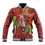 Australia Christmas Indigenous Baseball Jacket Galah Bird on Eucalyptus