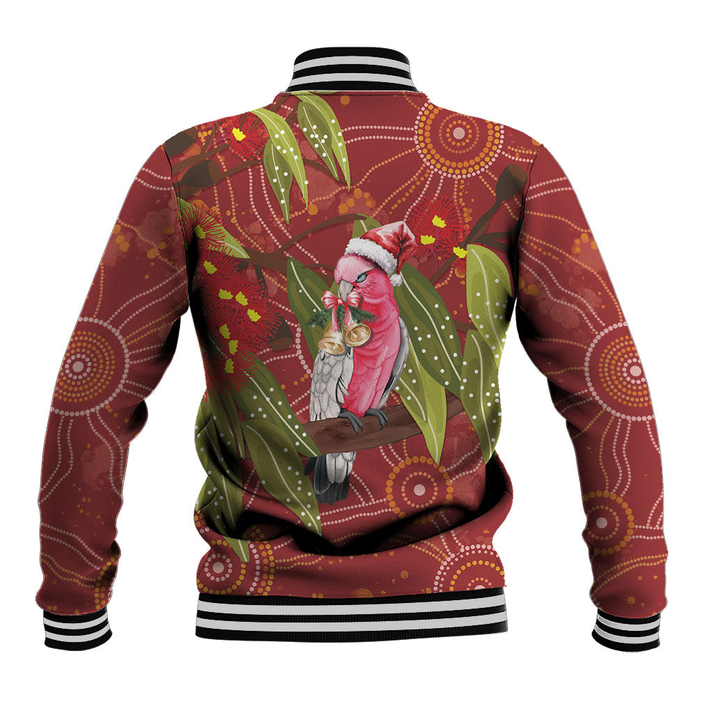 Australia Christmas Indigenous Baseball Jacket Galah Bird on Eucalyptus