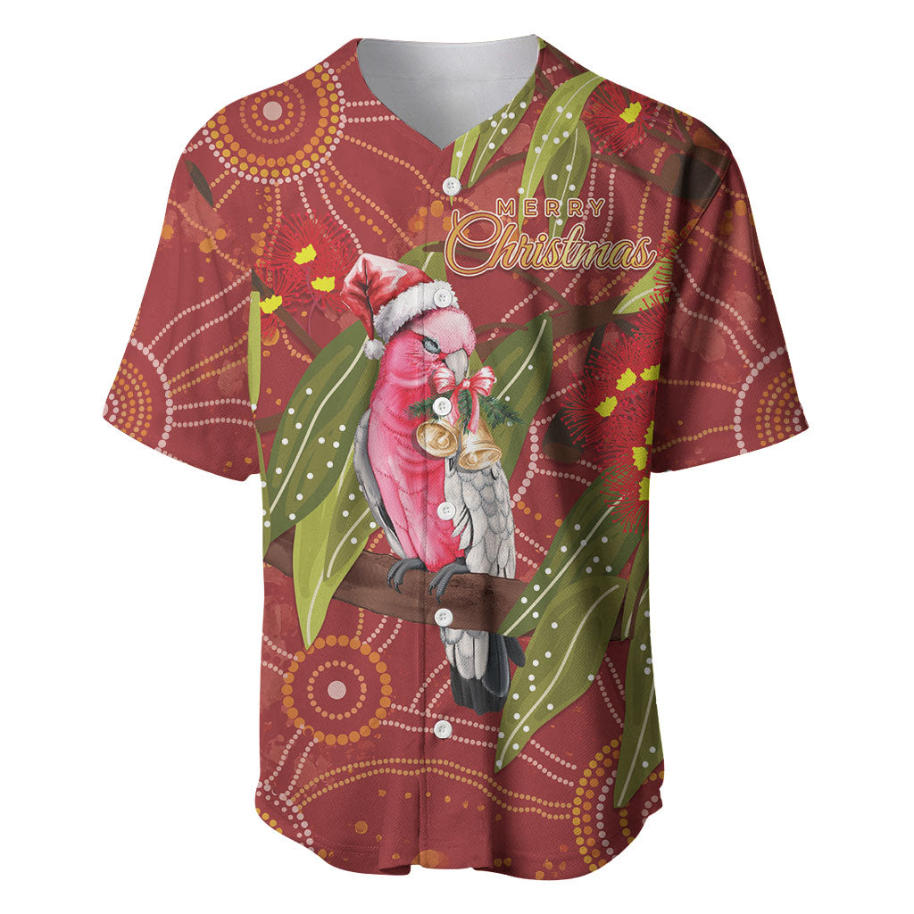 Australia Christmas Indigenous Baseball Jersey Galah Bird on Eucalyptus