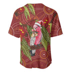 Australia Christmas Indigenous Baseball Jersey Galah Bird on Eucalyptus