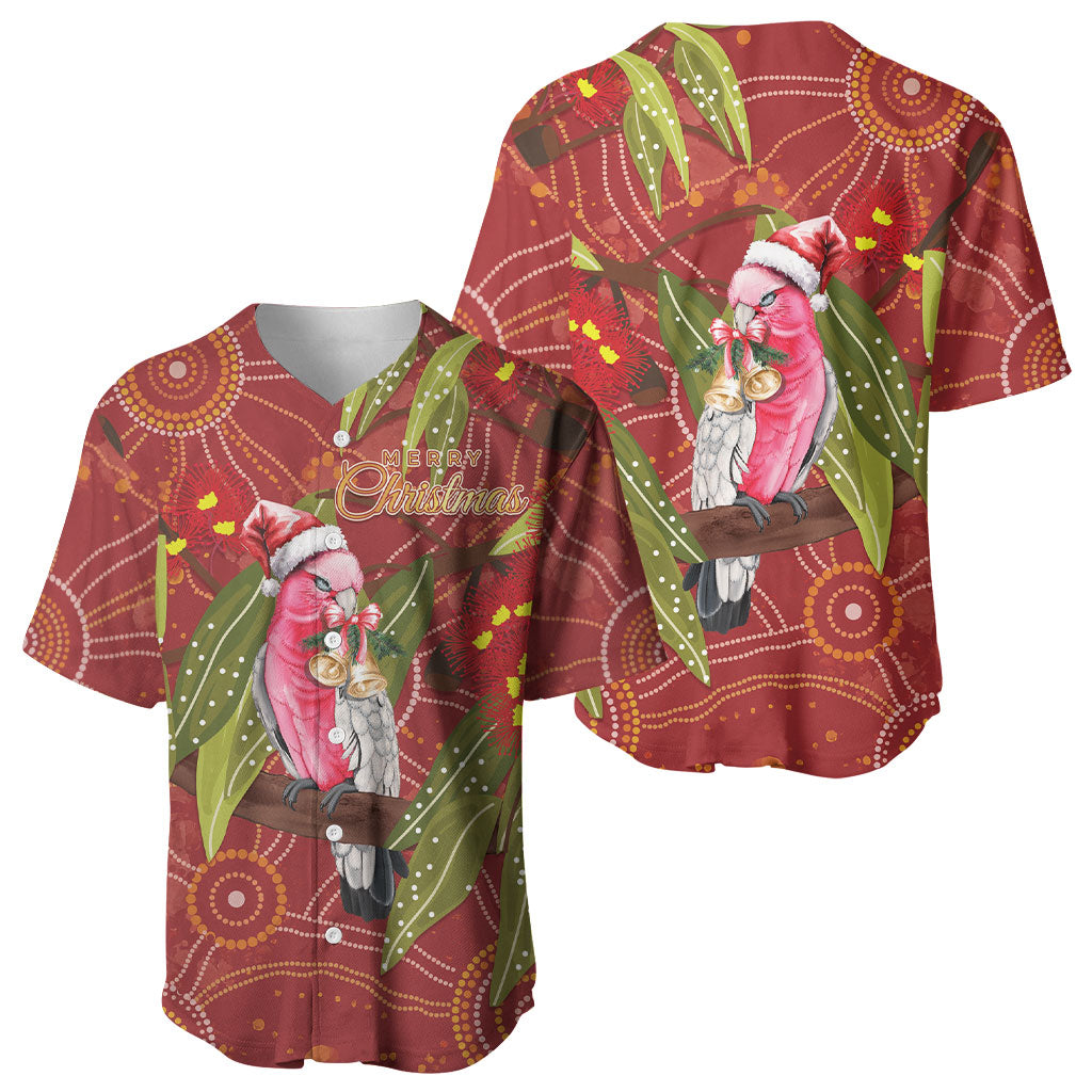 Australia Christmas Indigenous Baseball Jersey Galah Bird on Eucalyptus