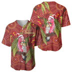 Australia Christmas Indigenous Baseball Jersey Galah Bird on Eucalyptus