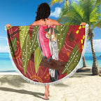 Australia Christmas Indigenous Beach Blanket Galah Bird on Eucalyptus