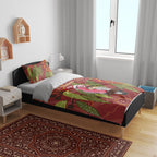 Australia Christmas Indigenous Bedding Set Galah Bird on Eucalyptus