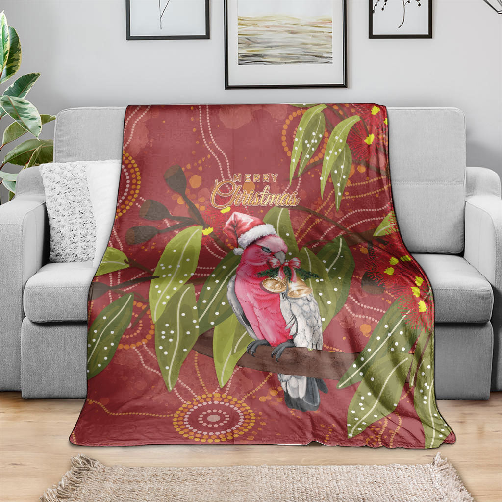 Australia Christmas Indigenous Blanket Galah Bird on Eucalyptus