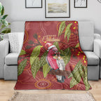 Australia Christmas Indigenous Blanket Galah Bird on Eucalyptus