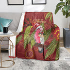 Australia Christmas Indigenous Blanket Galah Bird on Eucalyptus