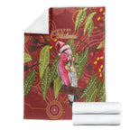 Australia Christmas Indigenous Blanket Galah Bird on Eucalyptus