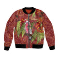 Australia Christmas Indigenous Bomber Jacket Galah Bird on Eucalyptus