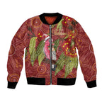 Australia Christmas Indigenous Bomber Jacket Galah Bird on Eucalyptus