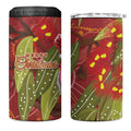 Australia Christmas Indigenous 4 in 1 Can Cooler Tumbler Galah Bird on Eucalyptus