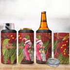 Australia Christmas Indigenous 4 in 1 Can Cooler Tumbler Galah Bird on Eucalyptus