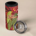 Australia Christmas Indigenous 4 in 1 Can Cooler Tumbler Galah Bird on Eucalyptus