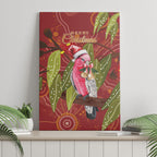 Australia Christmas Indigenous Canvas Wall Art Galah Bird on Eucalyptus