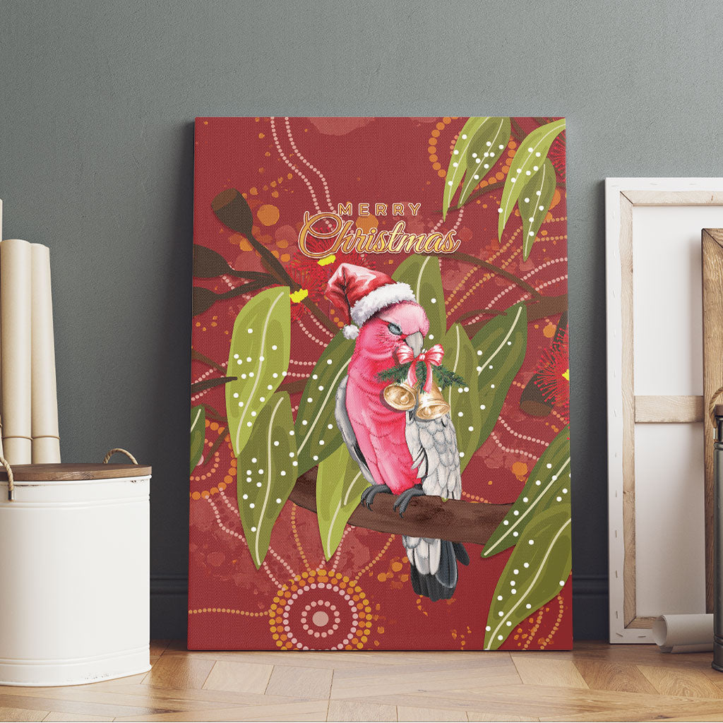 Australia Christmas Indigenous Canvas Wall Art Galah Bird on Eucalyptus