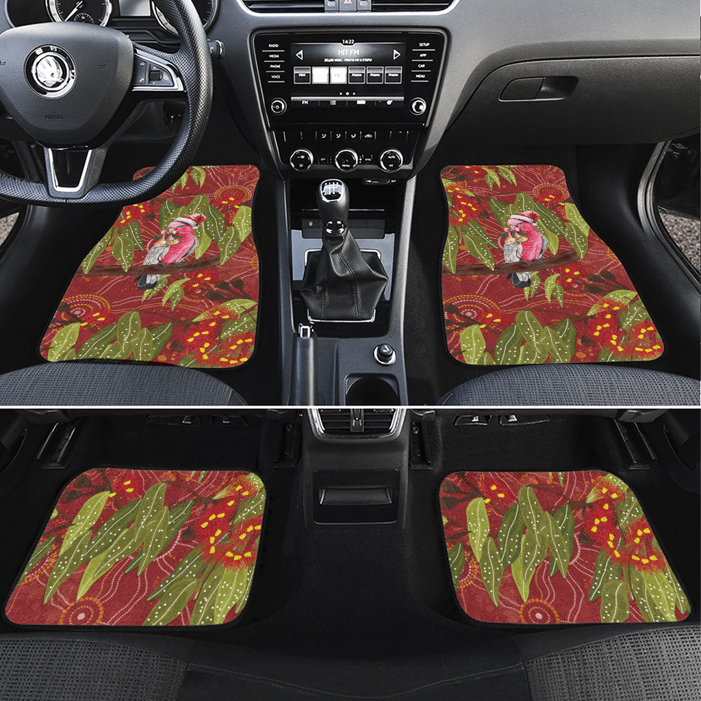 Australia Christmas Indigenous Car Mats Galah Bird on Eucalyptus
