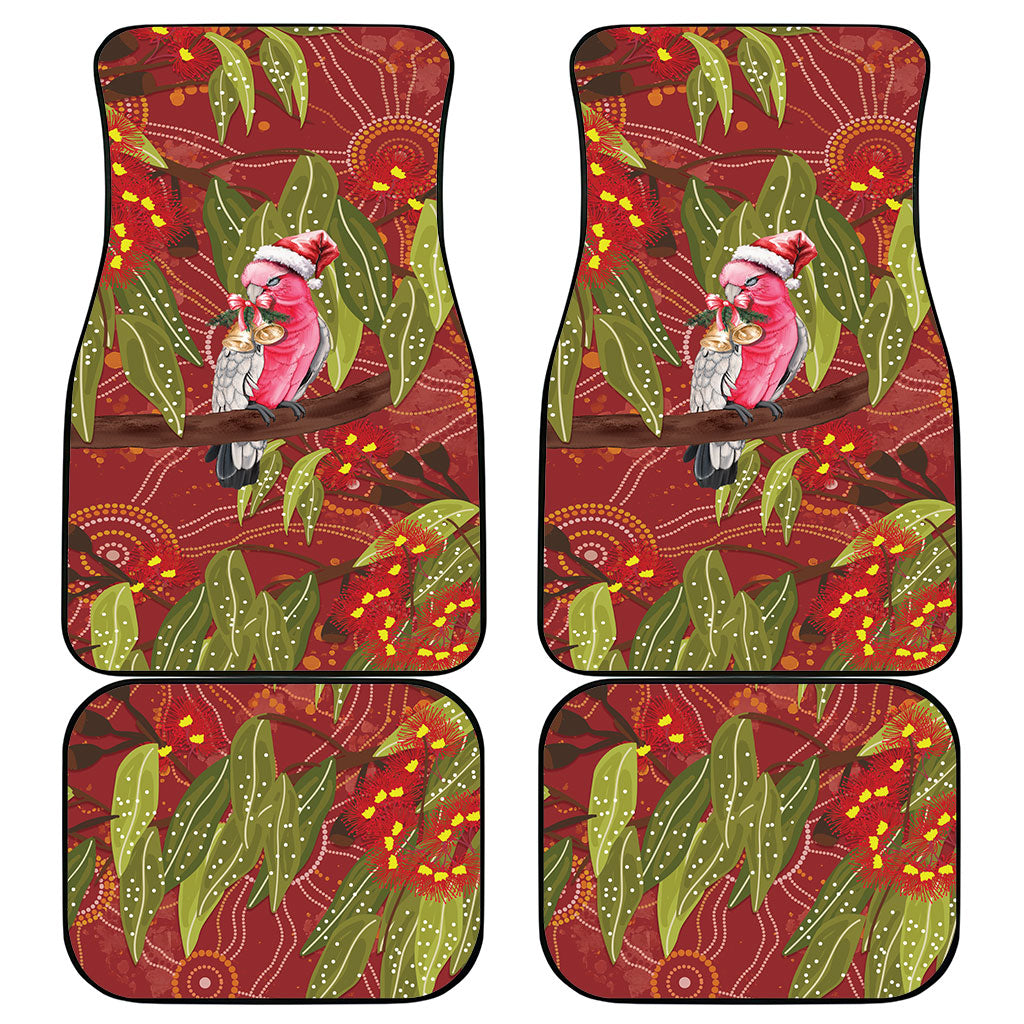 Australia Christmas Indigenous Car Mats Galah Bird on Eucalyptus