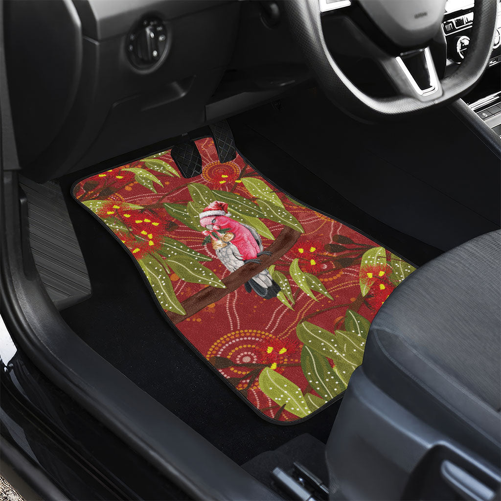 Australia Christmas Indigenous Car Mats Galah Bird on Eucalyptus