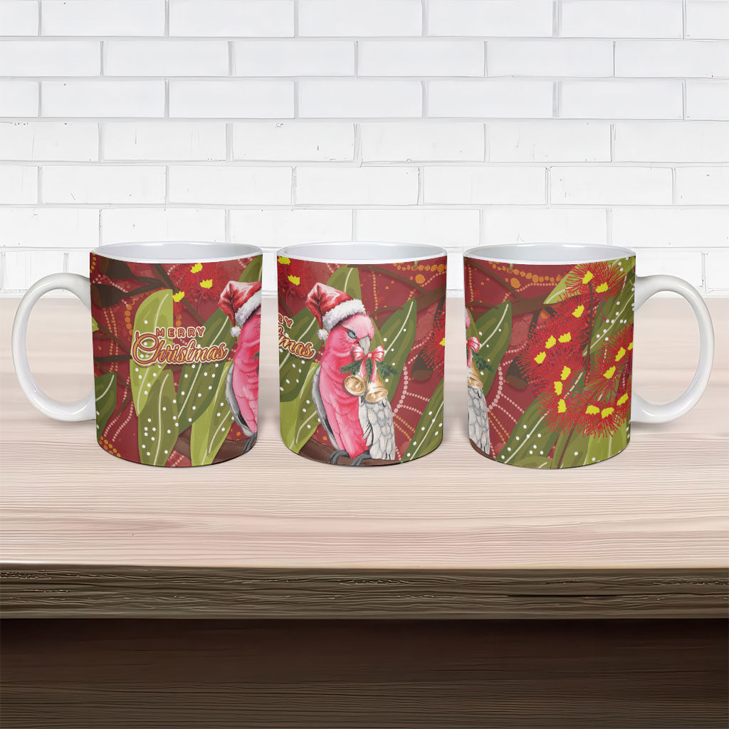 Australia Christmas Indigenous Ceramic Mug Galah Bird on Eucalyptus