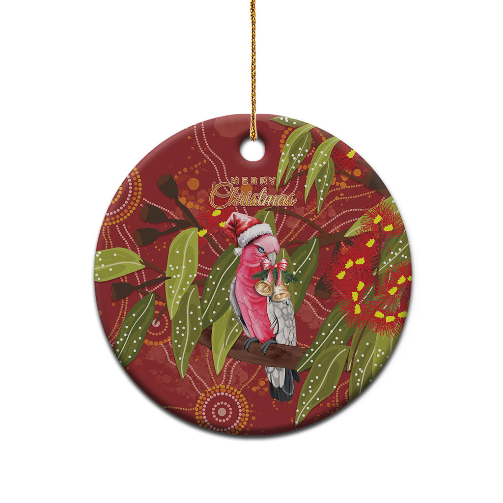 Australia Christmas Indigenous Ceramic Ornament Galah Bird on Eucalyptus