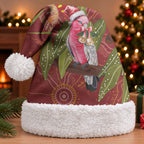 Australia Christmas Indigenous Christmas Santa Hat Galah Bird on Eucalyptus