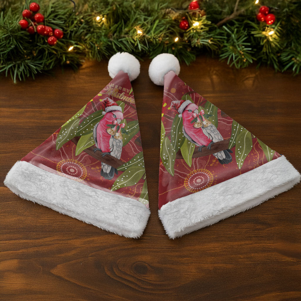 Australia Christmas Indigenous Christmas Santa Hat Galah Bird on Eucalyptus