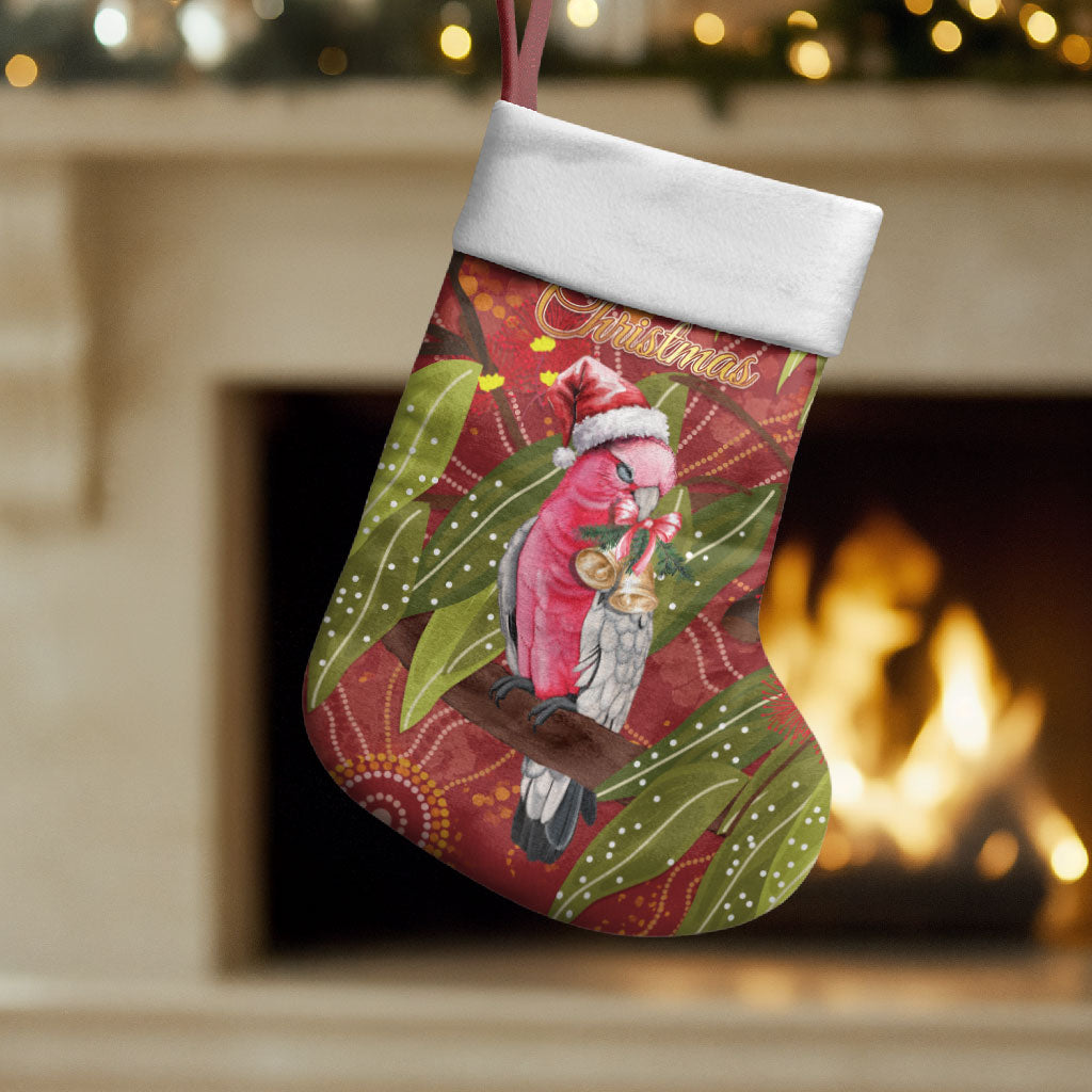 Australia Christmas Indigenous Christmas Stocking Galah Bird on Eucalyptus