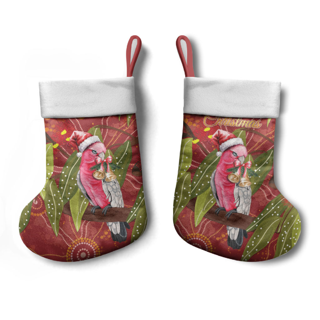 Australia Christmas Indigenous Christmas Stocking Galah Bird on Eucalyptus