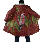 Australia Christmas Indigenous Cloak Galah Bird on Eucalyptus