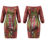 Australia Christmas Indigenous Couples Matching Off The Shoulder Long Sleeve Dress and Hawaiian Shirt Galah Bird on Eucalyptus