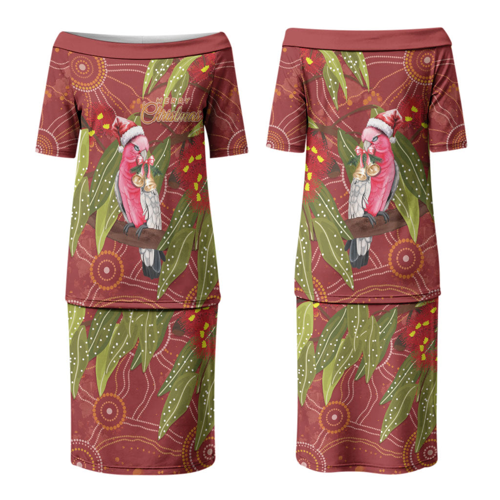 Australia Christmas Indigenous Couples Matching Puletasi and Hawaiian Shirt Galah Bird on Eucalyptus
