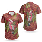 Australia Christmas Indigenous Couples Matching Summer Maxi Dress and Hawaiian Shirt Galah Bird on Eucalyptus