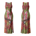 Australia Christmas Indigenous Couples Matching Tank Maxi Dress and Hawaiian Shirt Galah Bird on Eucalyptus