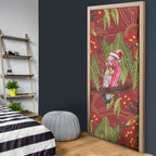 Australia Christmas Indigenous Door Cover Galah Bird on Eucalyptus