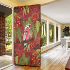 Australia Christmas Indigenous Door Cover Galah Bird on Eucalyptus