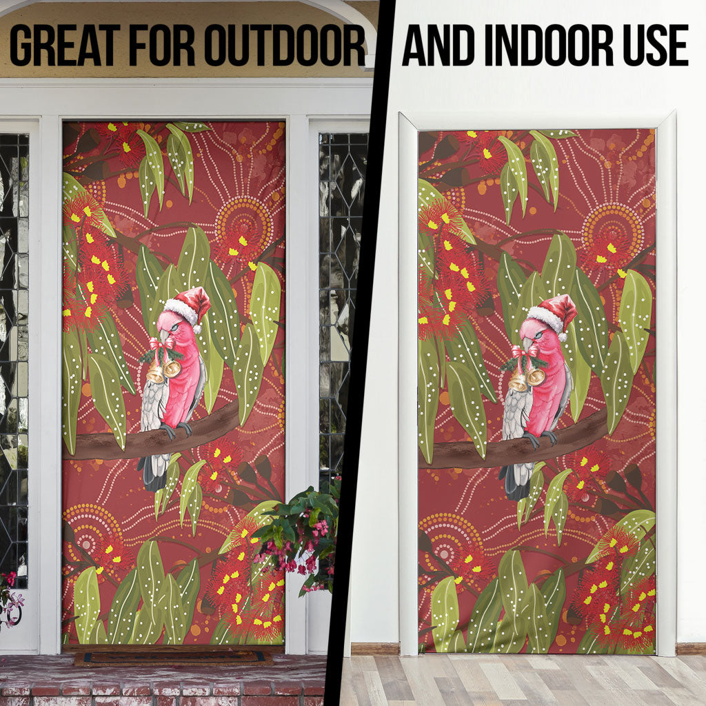 Australia Christmas Indigenous Door Cover Galah Bird on Eucalyptus