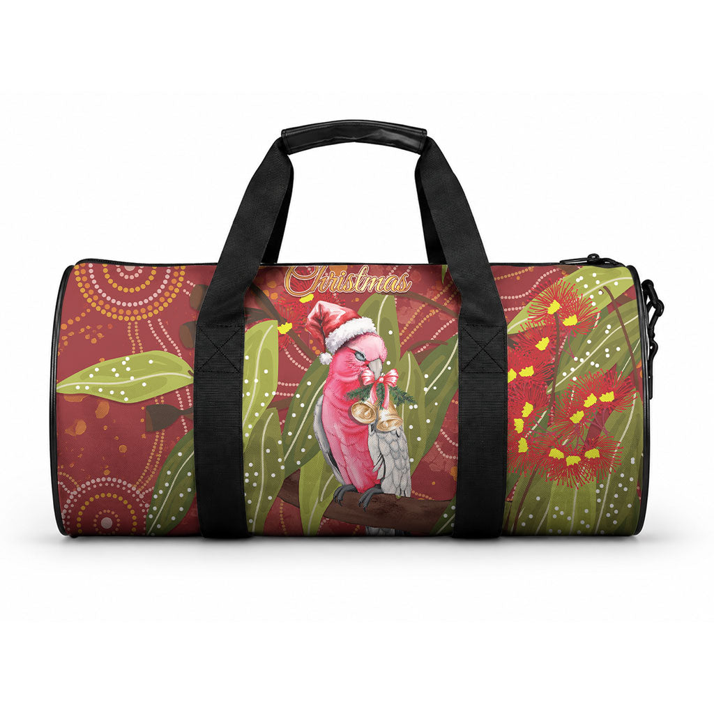 Australia Christmas Indigenous Duffle Bag Galah Bird on Eucalyptus